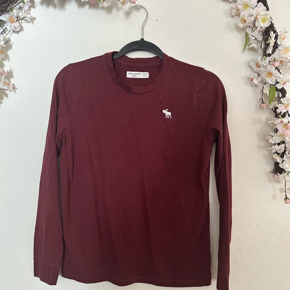 Abercrombie Kids Red Long Sleeve Tee